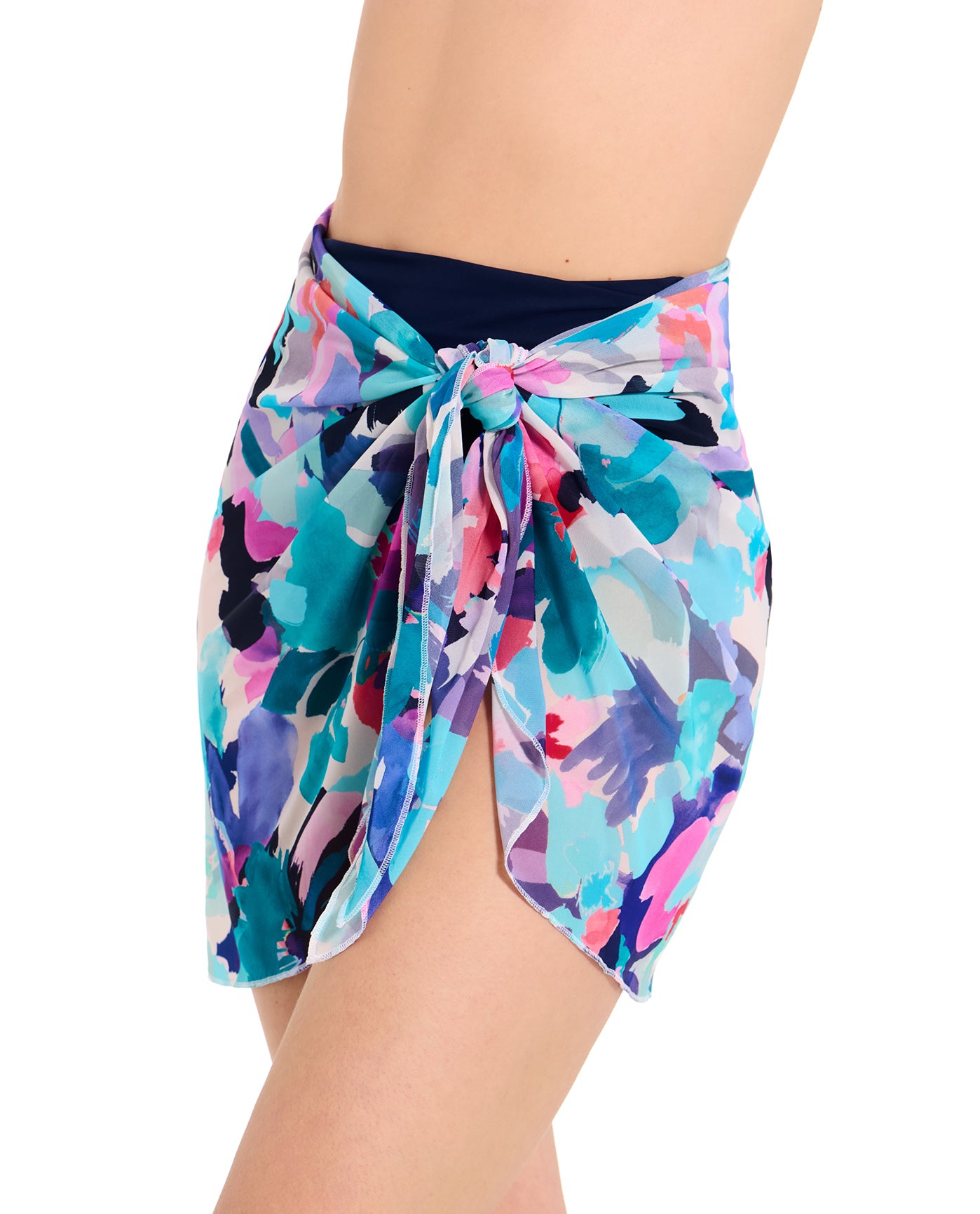 Mesh Sarong Wrap Skirt-Multi