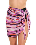 Mesh Sarong Wrap Skirt-Purple multi