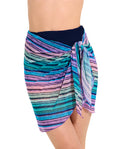 Mesh Sarong Wrap Skirt-Violet multi