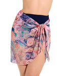 Mesh Sarong Wrap Skirt-Pink multi