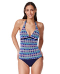 Retro Riviera Halter Netted Crochet Tankini Top