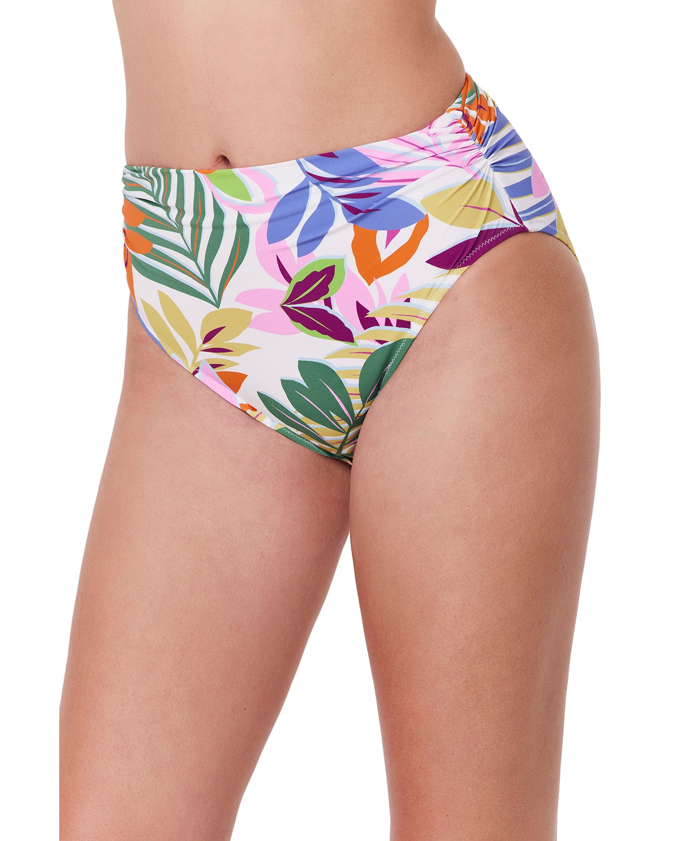 Costa Del Sol Shirred High Waist Swim Bottom | Costa-Multi

