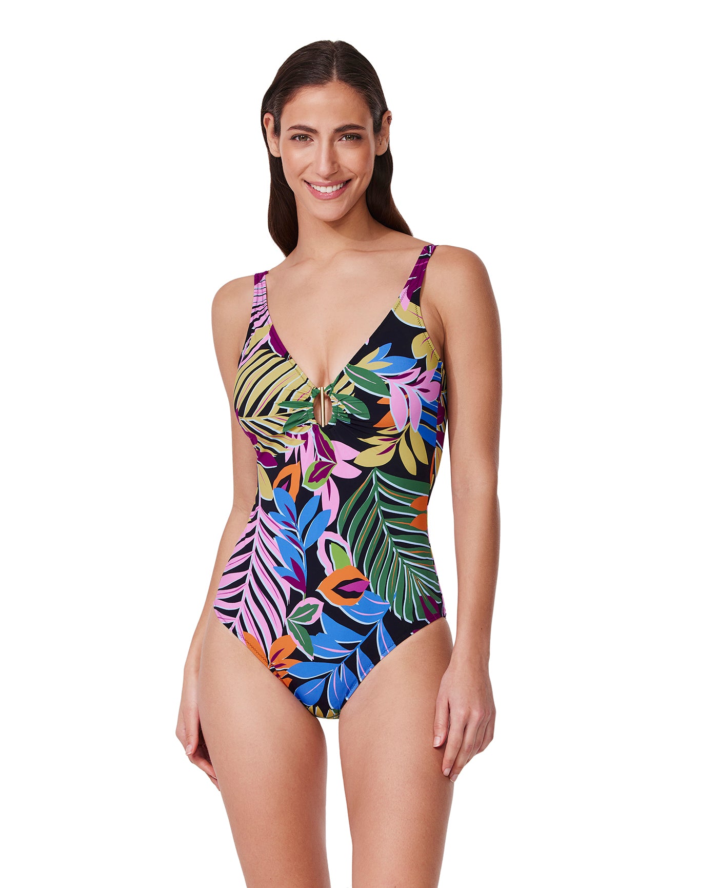 Costa Del Sol V-Neck One Piece | Costa-Black-Multi