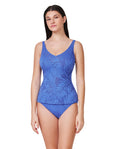 Haut tankini texturé à col en V et bonnets D Skyfall