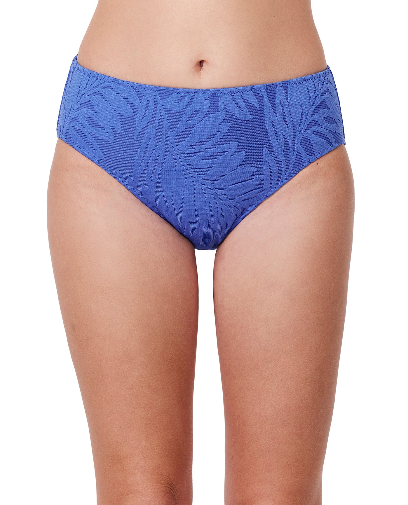 Skyfall Textured Mid Waist Swim Bottom | Skyfall-Blue