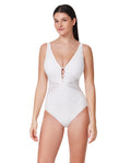 Maillot une-pièce texturé à col en V et bonnets D Skyfall