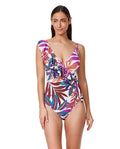 Plantopia - Maillot une-pièce à volants et col en V - Multicolore