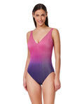 Maillot une-pièce ombré Dream à col V - Multi/rose
