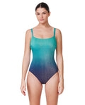 Maillot une-pièce ombré Dream à col carré - Multi/bleu