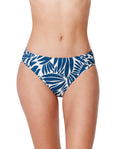 Bas de maillot de bain taille mi-haute Comeback - Pétrole/blanc