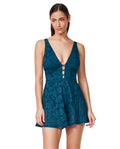 Combinaison Maillot de bain texturée Jolene - Bleu pétrole