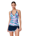 Haut tankini licou tricolore Canva-Multi/bleu