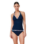 Haut de tankini licou tricolore Canva - Bleu marine