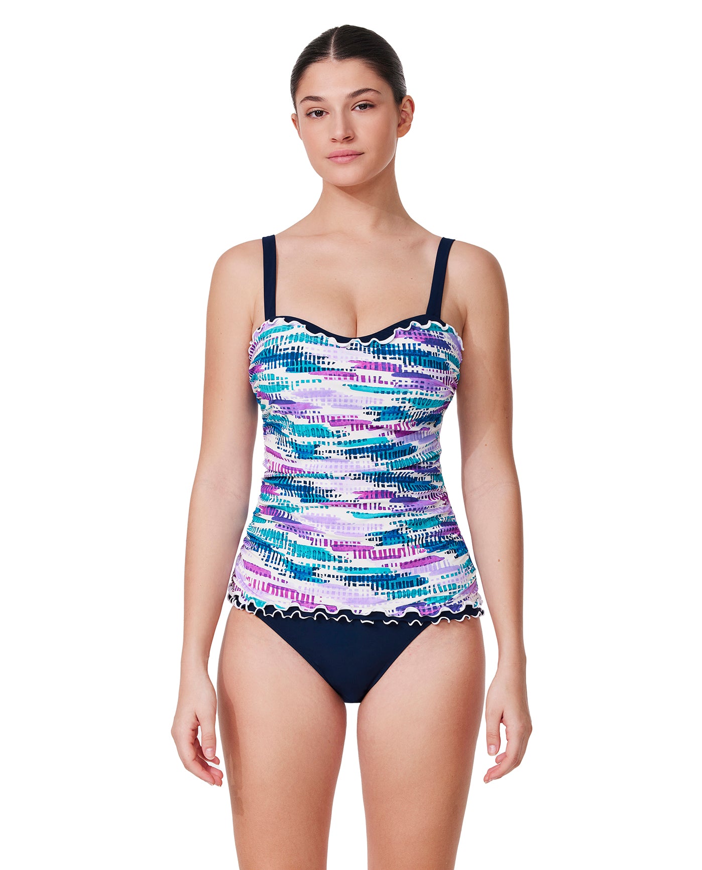 Canva Tricolore D-Cup Tankini Top-Multi/blu