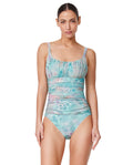 Maillot de bain une pièce au buste froncé paysan Souk -Tur/multi