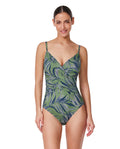Maillot de bain Une Pièce cache-coeur La Palm - Vert crépuscule