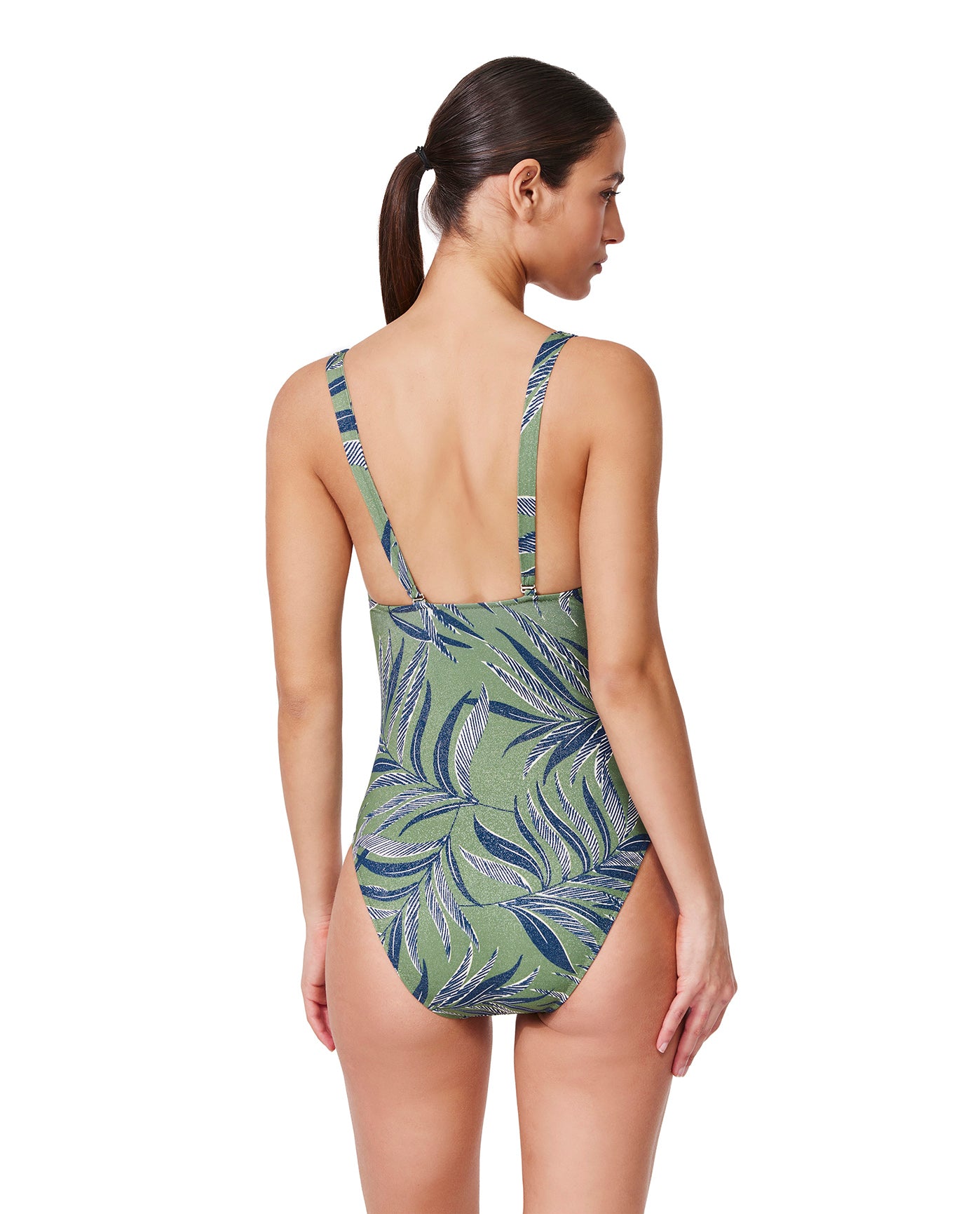 La Palm U Wire One Piece-Dusk green