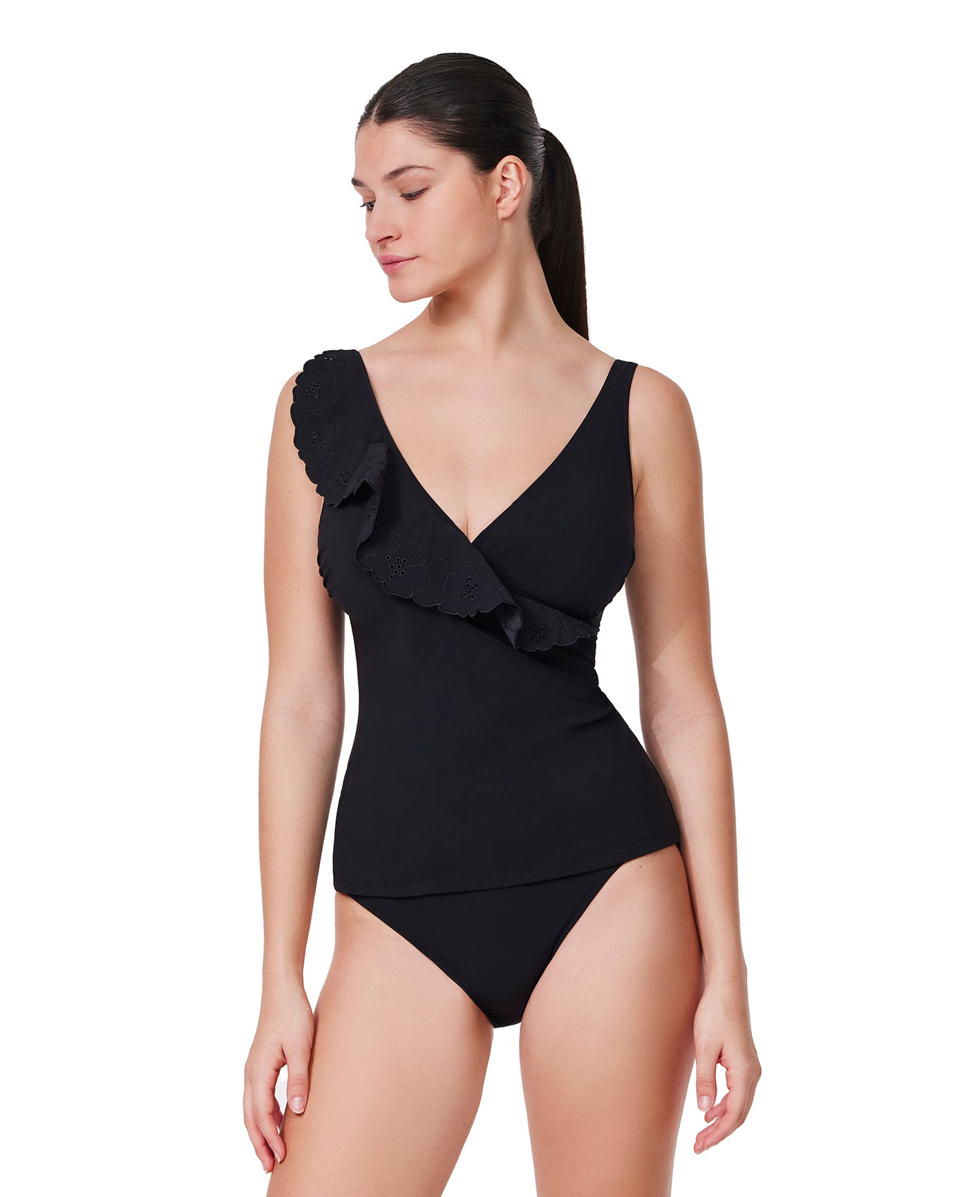 Bachelorette Ruffle V-Neck Surplice Tankini Top