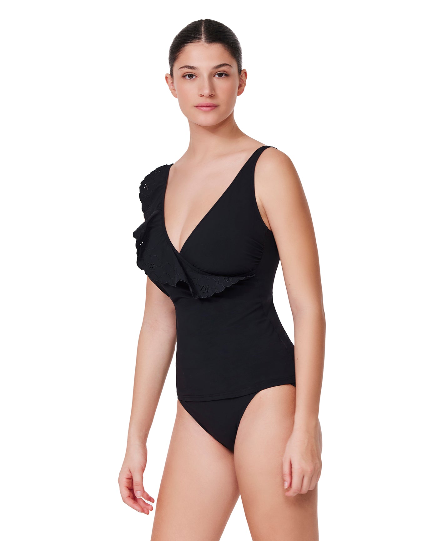 Bachelorette Ruffle V-Neck Surplice Tankini Top