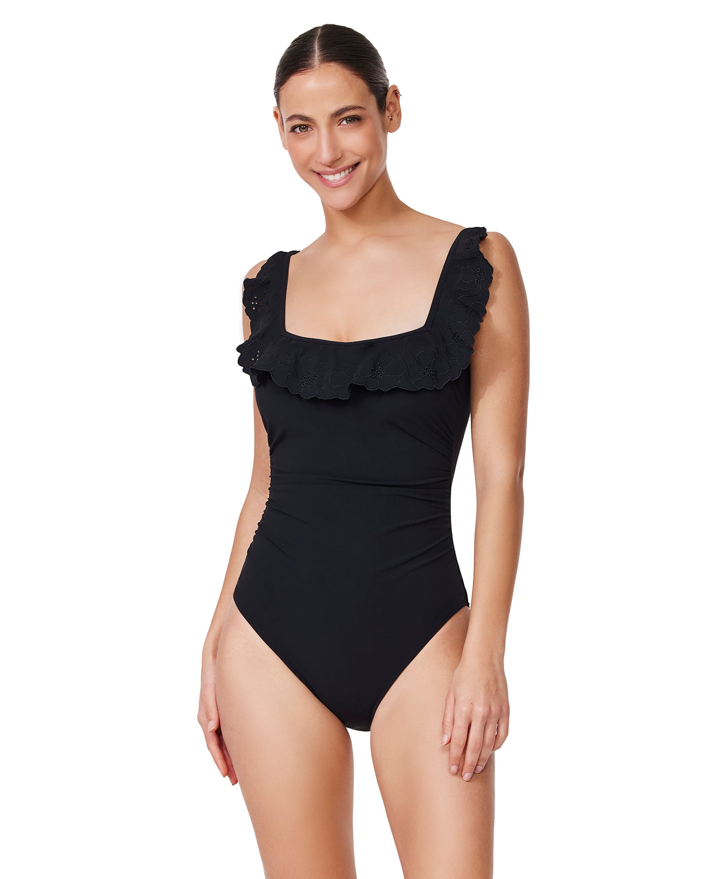 Bachelorette Square Neck Ruffle One Piece Profile by Gottex