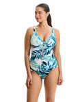 Island Breeze V-Neck D-Cup Tankini Top-Blue multi