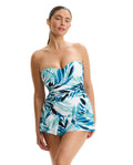 Island Breeze Bandeau Swimdress-Blue Multi