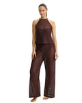 Safari Chic Textured Beach Pant Cover-Up-Brown