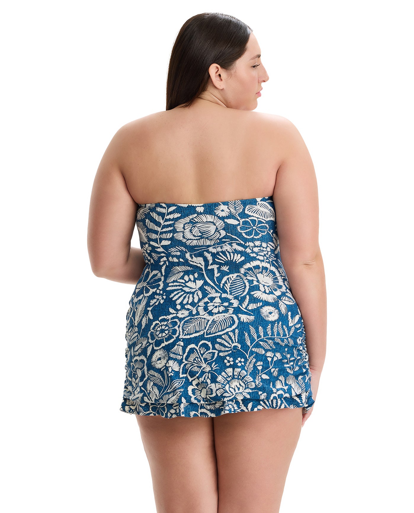 Profile by GottexGarden Mist Plus Size Bandeau Swimdress-DenimSwimdresses