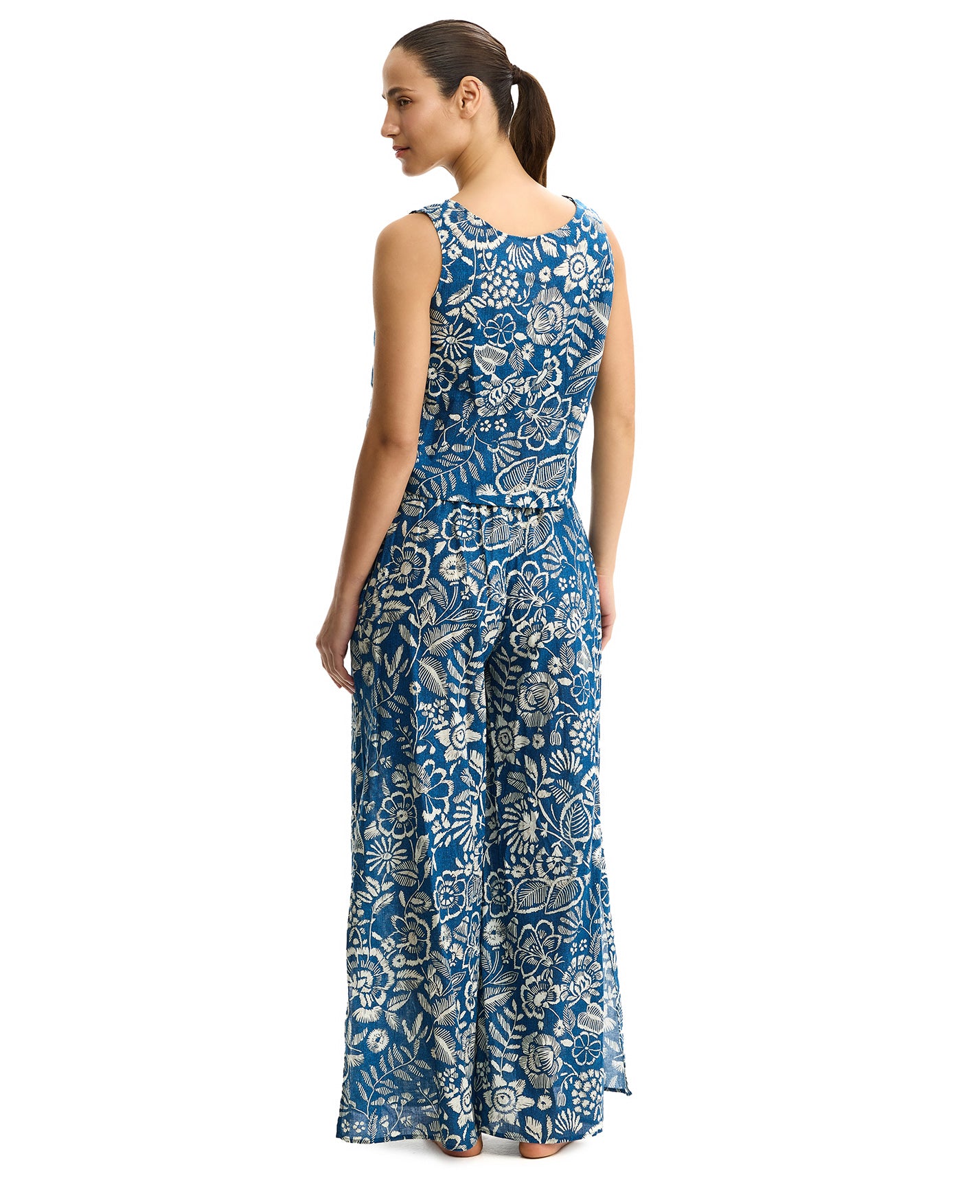 Profile by GottexGarden Mist Linen Beach Pant Cover-Up -DenimCover Ups