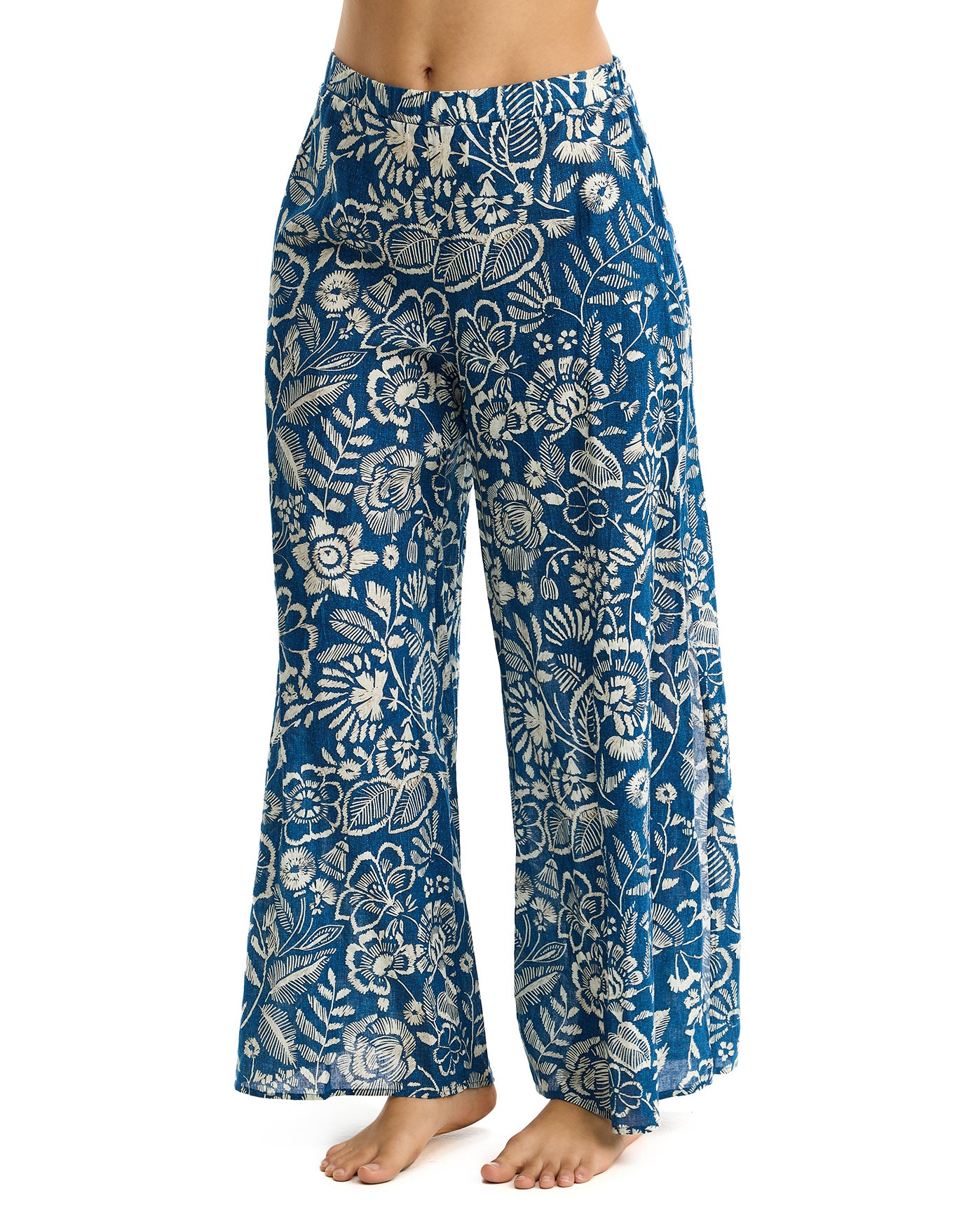 Profile by GottexGarden Mist Linen Beach Pant Cover-Up -DenimCover Ups