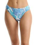 Boho Bloom Mid Rise Swim Bottom -Blue Multi