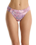 Boho Bloom Mid Rise Swim Bottom -Pink Multi