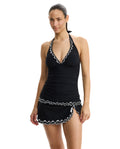 Dottie Delight Halter Tankini Top -Black