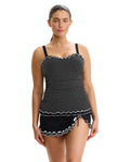 Dottie Delight Textured E-Cup Tankini Top-Blk/wh
