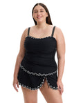 Dottie Delight Plus Size Tankini Top-Black
