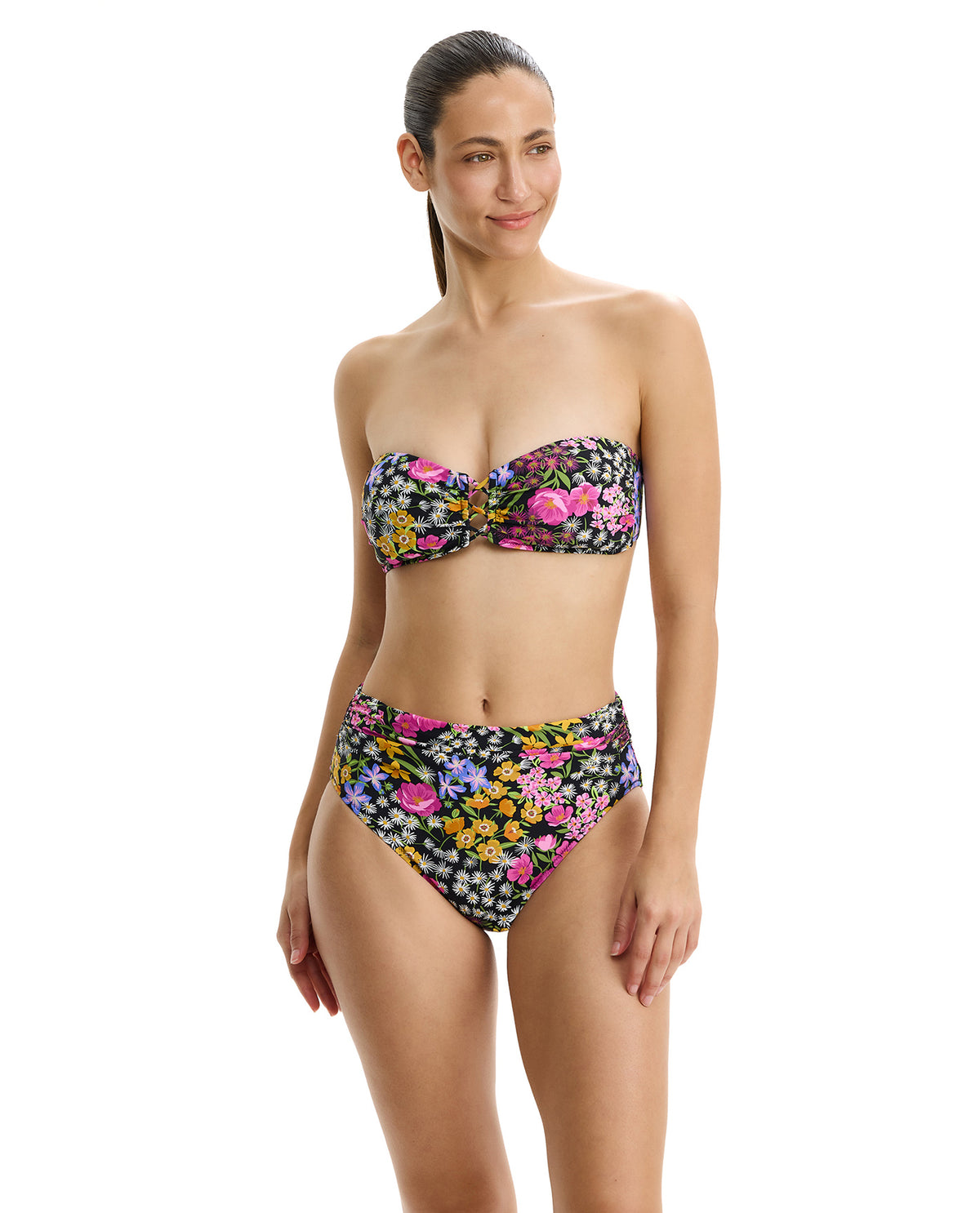 Havana Heat Bandeau Bikini Top -Black-Multi