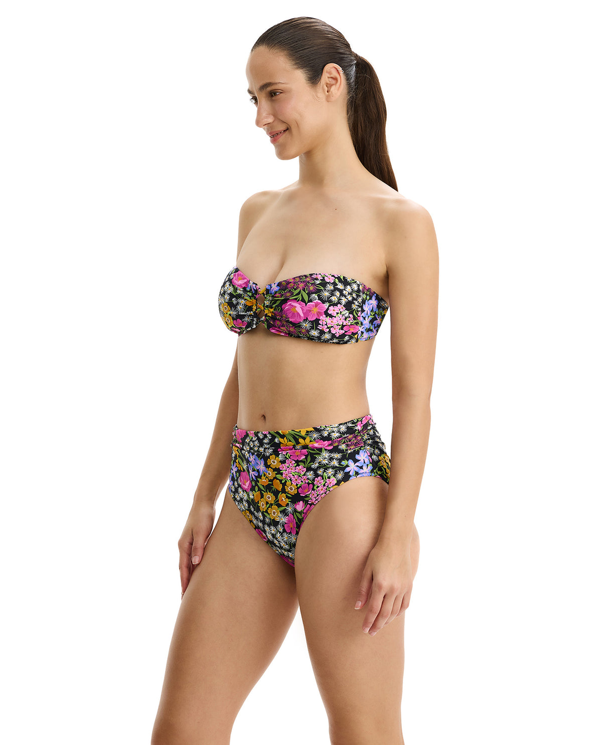 Profile by Gottex Havana Heat Bandeau Bikini Top -Black-Multi 