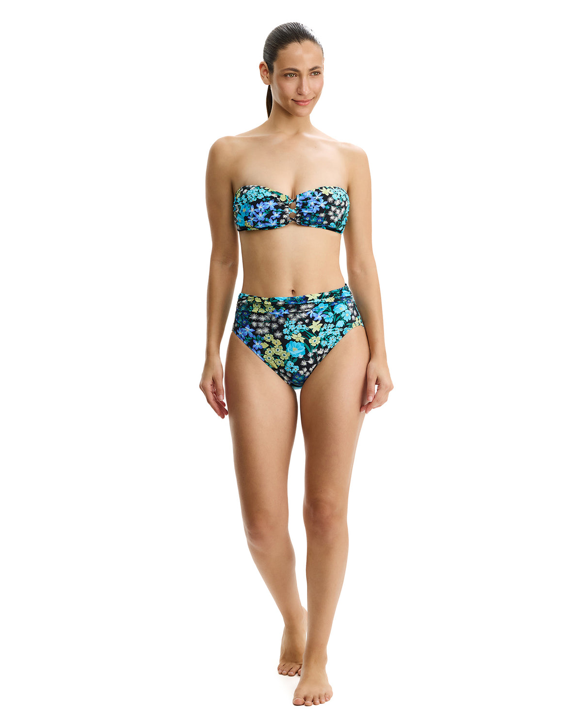 Profile by Gottex Havana Heat Bandeau Bikini Top -Blue-Multi 