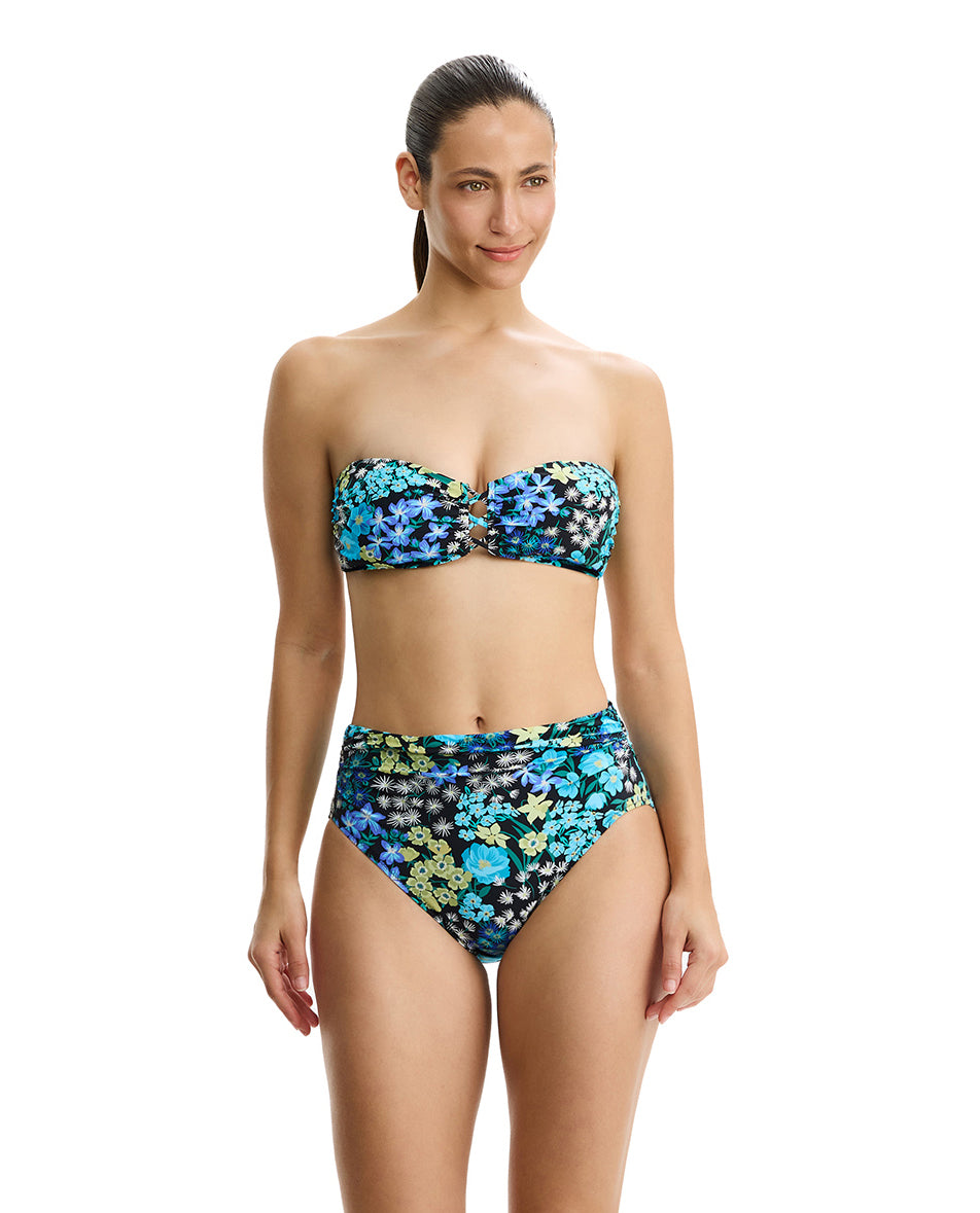 Havana Heat Bandeau Bikini Top -Blue-Multi