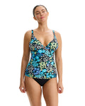 Havana Heat D-Cup Tankini Top -Blue-Multi