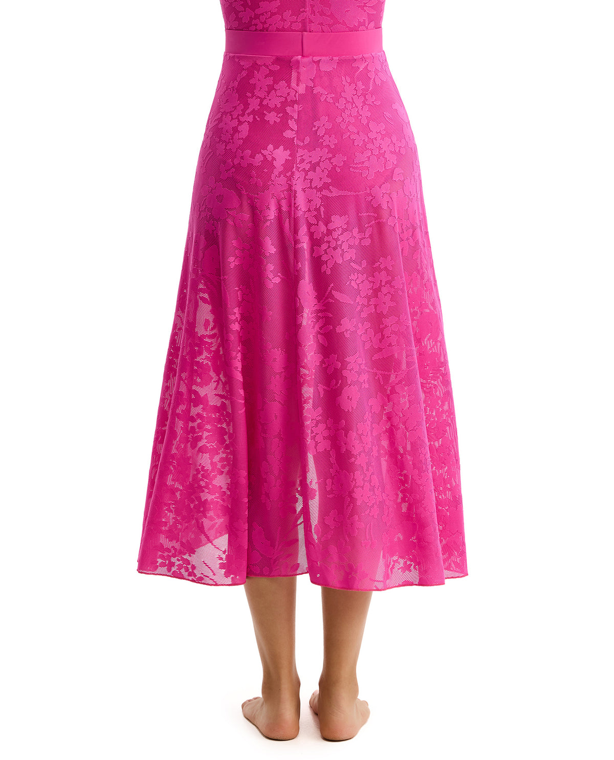 Chantilly Lace Textured High Low Skirt Cover-Up-Pink