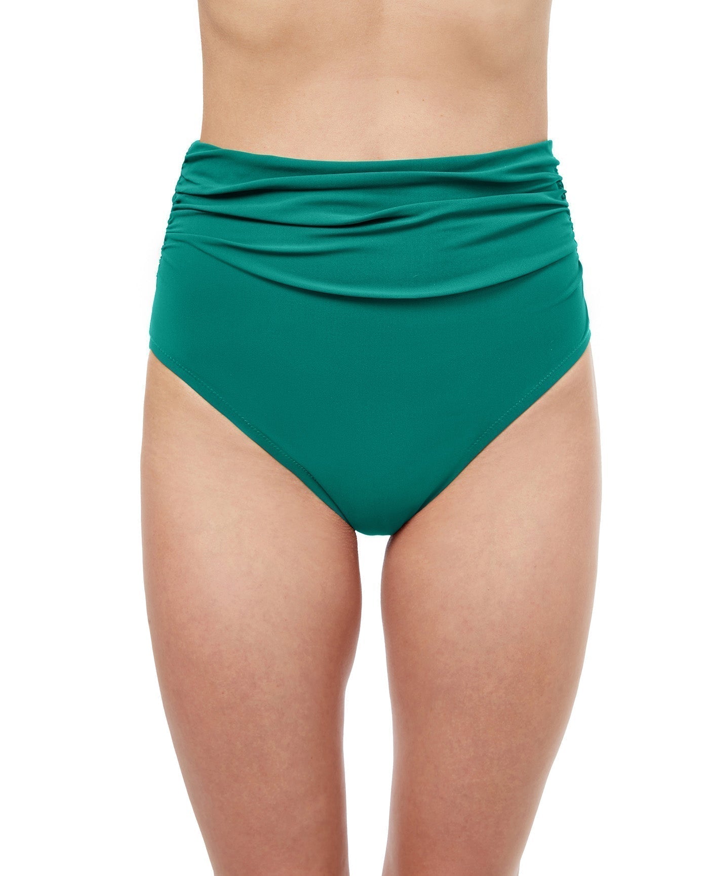 Front View Of Profile By Gottex Tutti Frutti High Waist Tankini Bottom | PROFILE TUTTI FRUTTI EMERALD