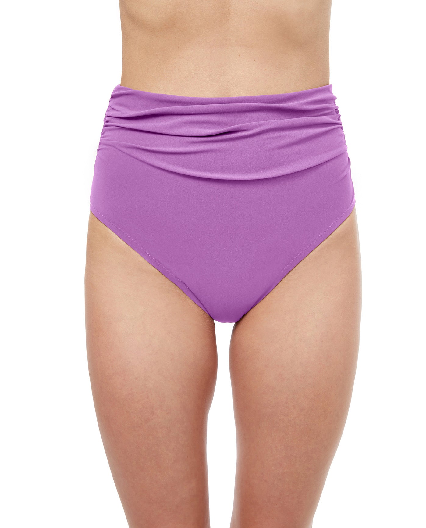 Front View Of Profile By Gottex Tutti Frutti High Waist Tankini Bottom | PROFILE TUTTI FRUTTI WARM PURPLE