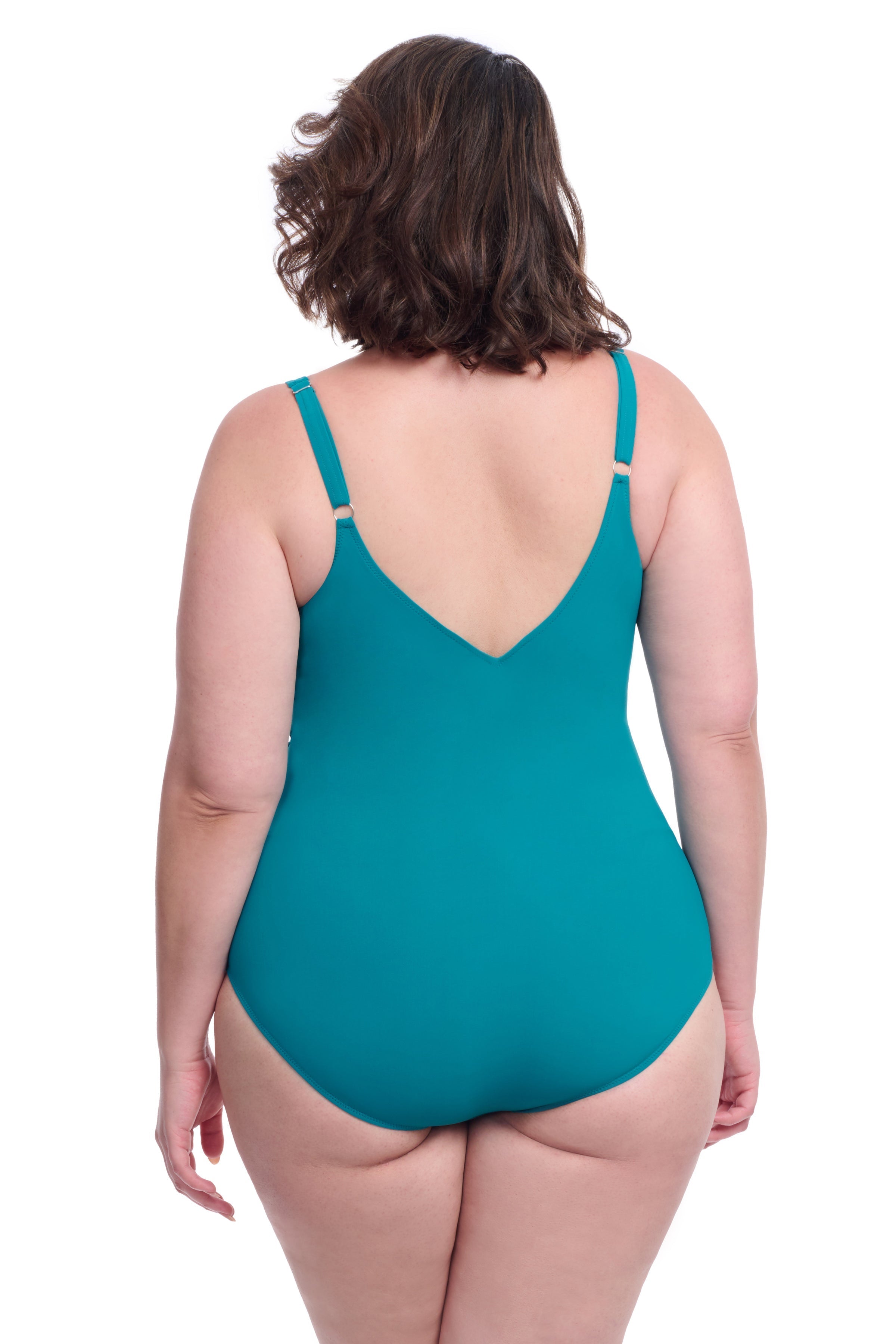 Tutti Frutti Plus Size Asymmetrical Ruffle Surplice One Piece Swimsuit