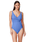 Maillot de bain une pièce Tutti Frutti cache-cœur - Bleu Hampton