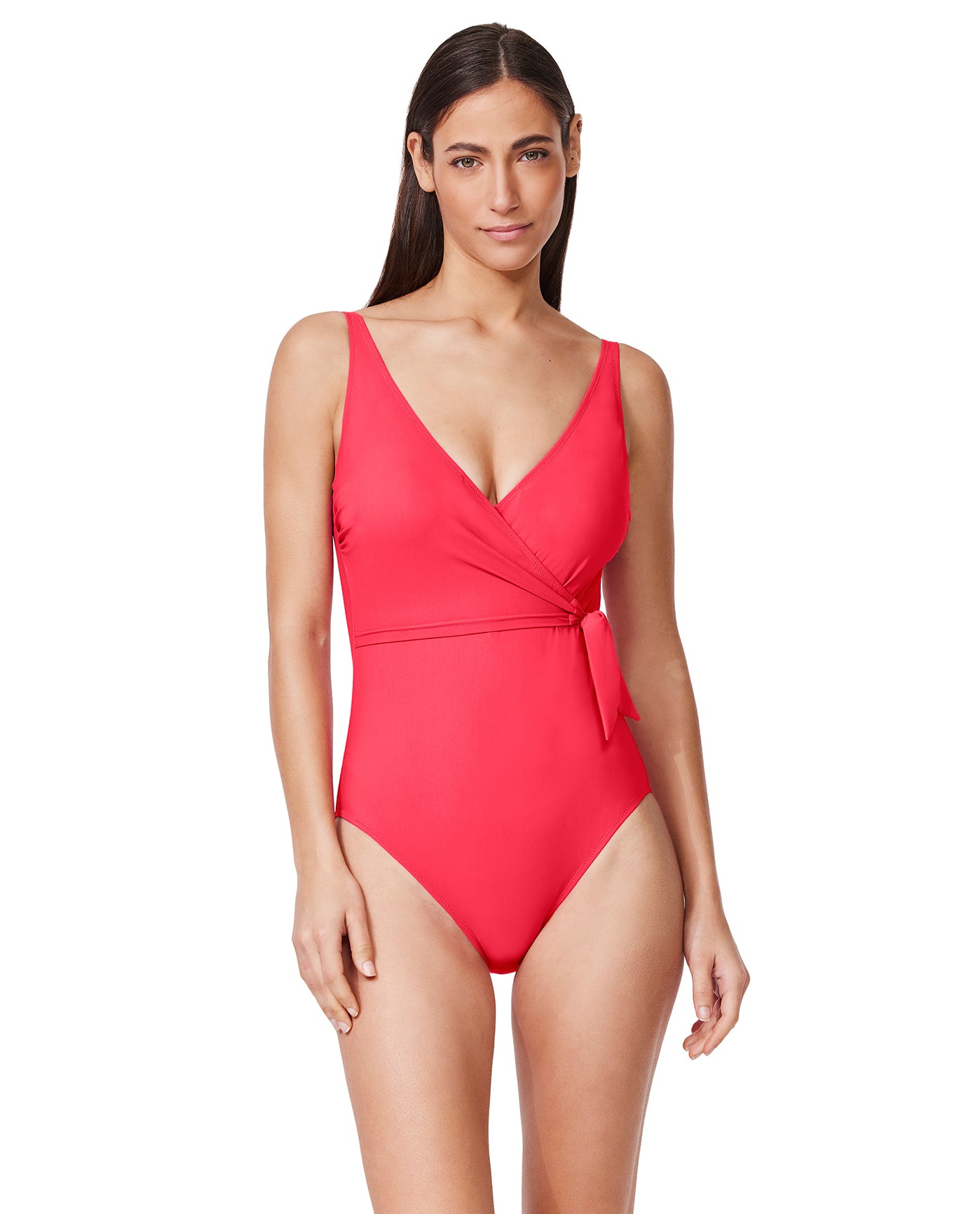 Tutti Frutti Fashion Surplice One Piece -Coral