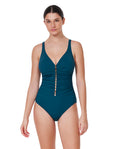 Tutti Frutti D-Cup V-Neck Gold Beaded One Piece