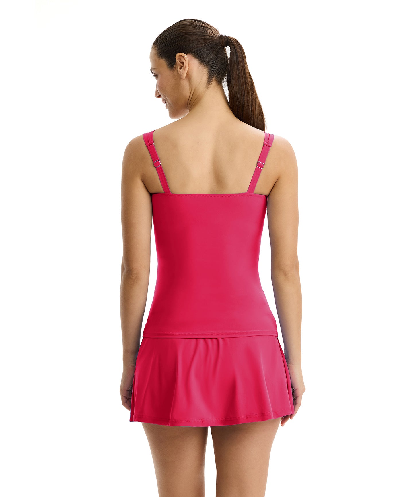 Tutti Frutti Underwire D-Cup Tankini Top-Magenta