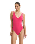 Tutti Frutti V-Neck One Piece-Magenta