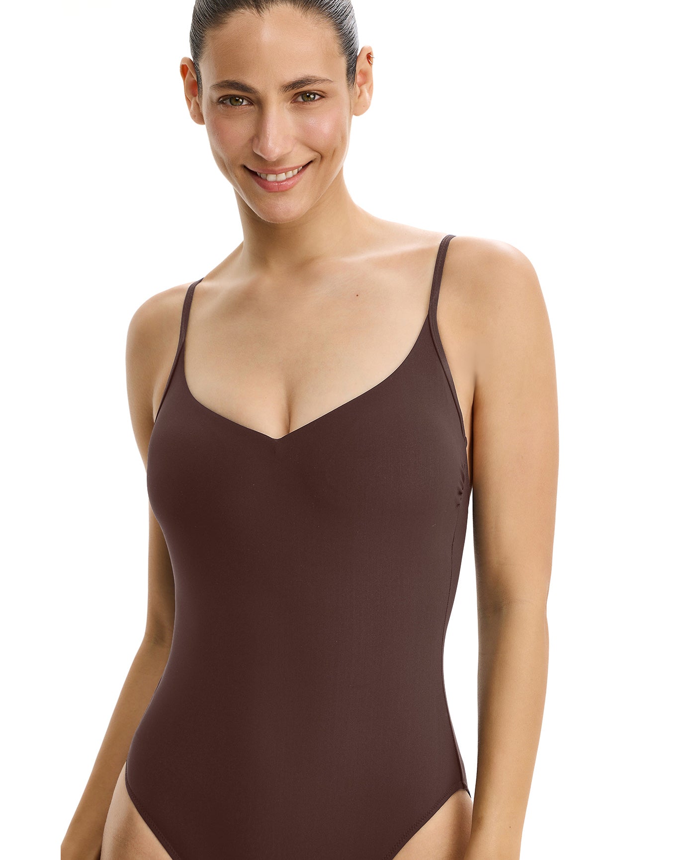 Tutti Frutti V-Neck One Piece-Espresso